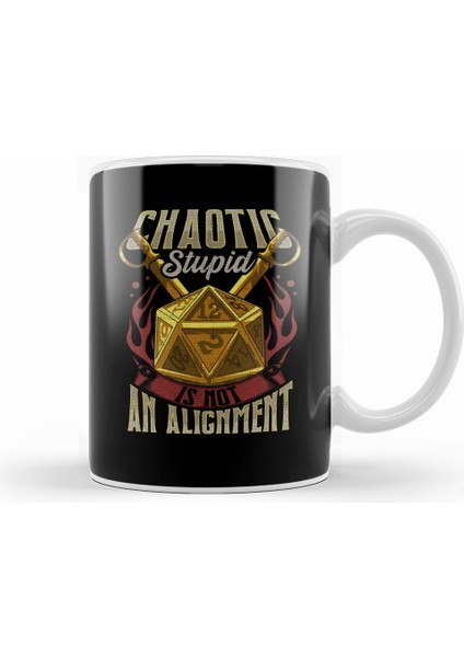 Funny Chaotic Stupid Is Not An Alignment Rpg Pun Kupa Bardak Porselen