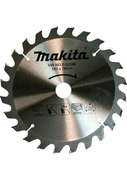Makıta D-52560 Daire Testere 165 x 24 Diş