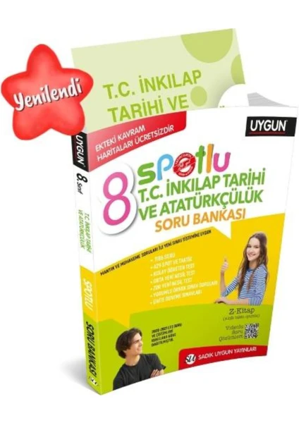 Sadık Uygun Yayınları 8. Sınıf LGS İnkılap Tarihi ve Atatürkçülük Spotlu Soru Bankası (Bolnot'a Özel Güncel Içeriğe Sahiptir)