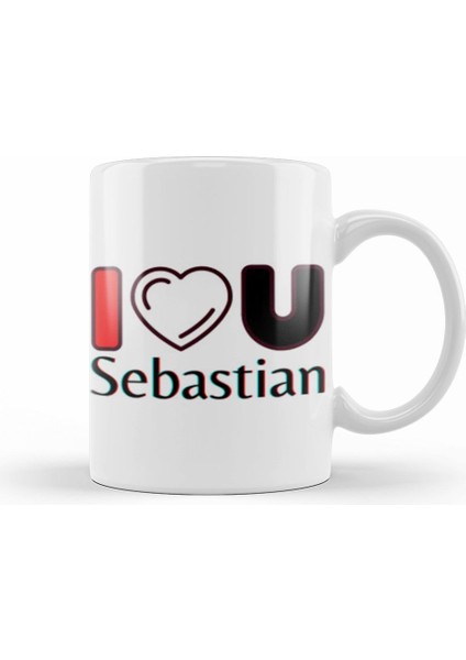 Sebastian Name Personalized Custom Vintage Retro Rainbow Style Design Gift Baby Gift For Him Kupa Bardak Porselen