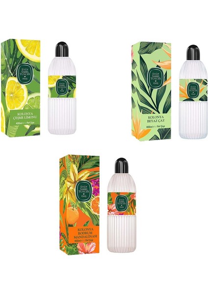 Kolonya Bodrum Mandalinası, Çeşme Limonu ve Beyaz Çay