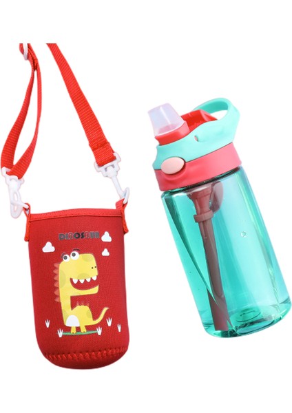 Puni 480ML Çocuk Suluk Matara Öğrenci Su Bardağı Sevimli Plastik Bardak ve Kayış (Yurt Dışından)