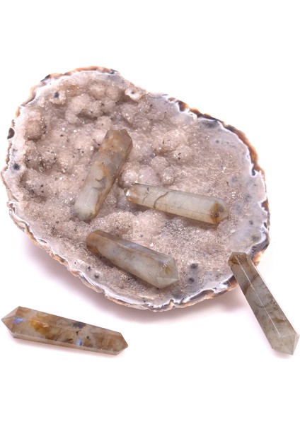 Labradorit Taşı Çift Uçlu Kazık Kütle - Küçük Boy modelleri