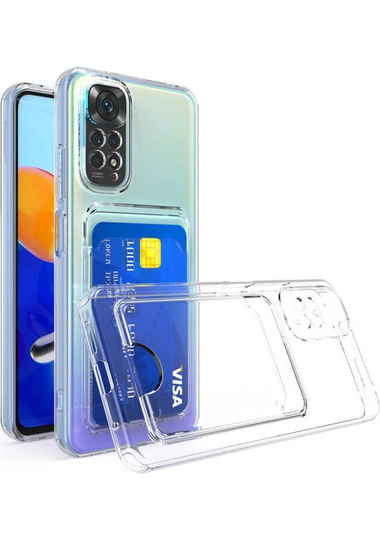 Xiaomi Redmi Note 11 Pro 5g Uyumlu Kılıf Kartlık Bölmeli Arkası Şeffaf Soft Dayanıklı Kılıf Kapak