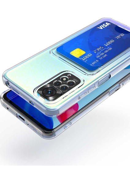 Xiaomi Redmi Note 11 Pro 5g Uyumlu Kılıf Kartlık Bölmeli Arkası Şeffaf Soft Dayanıklı Kılıf Kapak