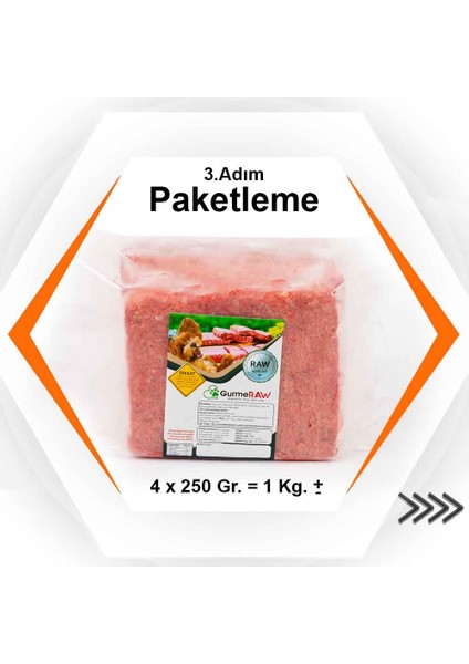 Gurmeraw Raw Specıal - 5-20KG Çiğ Köpek Maması Barf - 250 Gr’lık Porsiyonlar Halinde Gurme