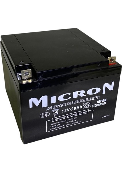 12V 28 Ah Mıcron Kuru Bakımsız Akü