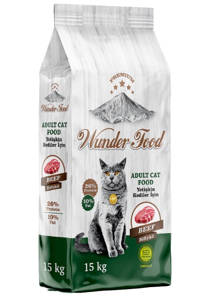 Wunder Food Premium Biftekli Yetişkin Kedi Maması 15 kg