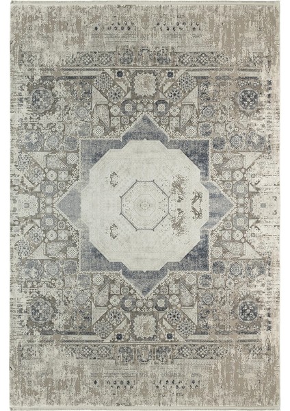 Memlük 1465 Gri Lacivert Eskitme Desen Salon Halısı