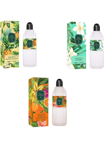 Kolonya Bodrum Mandalinası, Hawaii Ananas ve Yasemin