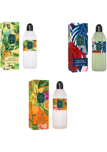 Kolonya Bodrum Mandalinası, Hawaii Ananas ve Paris Gecesi