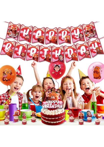 Turning Red Parti Dekoru Balon Seti (Yurt Dışından)