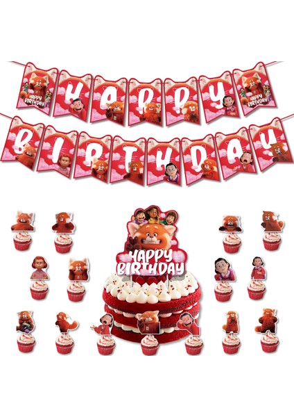 Turning Red Parti Dekoru Balon Seti (Yurt Dışından)