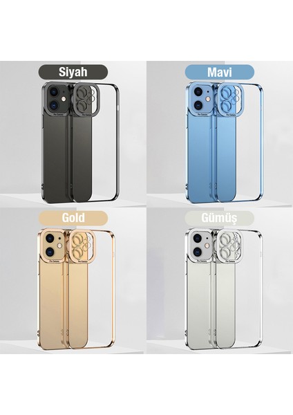 Fashion Series iPhone 11 6.1inç Kılıf Renkli Kenar Lazer Çerçeveli Silikon Kılıf