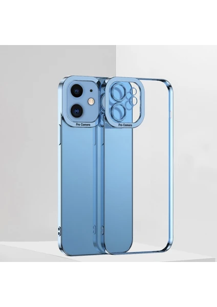 Fashion Series iPhone 11 6.1inç Kılıf Renkli Kenar Lazer Çerçeveli Silikon Kılıf