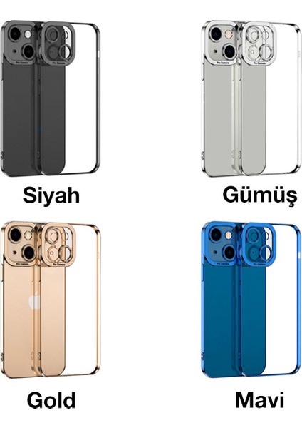 Fashion Series iPhone 13 Mini 5.4inç Kılıf Renkli Kenar Lazer Çerçeveli Silikon Kılıf