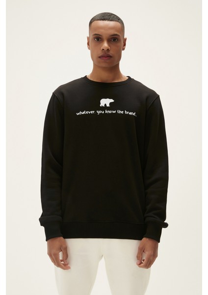 Erkek Siyah Sweatshirt You Know Crewneck