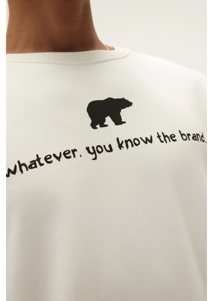 Bad Bear Erkek Kırık Beyaz Sweatshirt You Know Crewneck