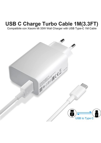 Xiaomi Uyumlu 27W Hızlı Şarj Adaptörü ve Şarj Kablosu Xiaomi Mi 9, 10T, 10S, M3, 11, 1t, 12, Poco X3, F3, M3, Oppo Find Newpole Hızlı Şarj Adaptörü 27W ve Kablosu