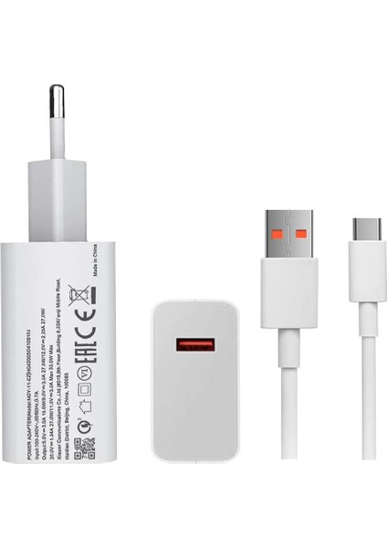 Xiaomi Uyumlu 27W Hızlı Şarj Adaptörü ve Şarj Kablosu Xiaomi Mi 9, 10T, 10S, M3, 11, 1t, 12, Poco X3, F3, M3, Oppo Find Newpole Hızlı Şarj Adaptörü 27W ve Kablosu