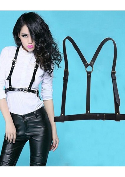 220 - Aria's Closet | Siyah Deri Belden Bağlamalı Harness fiyatları