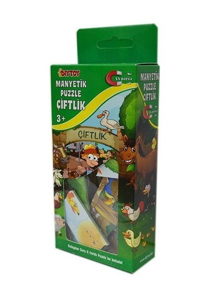 Dıytoy 1345 Dıytoy Manyetik Puzzle - Çiftlik / 53 Parça Puzzle/ +3 Yaş