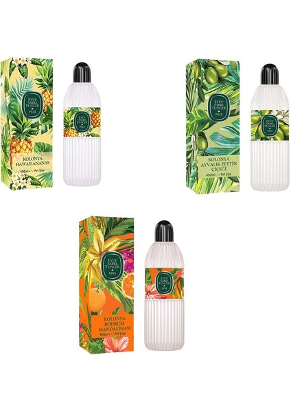 Kolonya Bodrum Mandalinası, Hawaii Ananas ve Ayvalık Zeytin Çiçeği