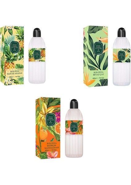 Kolonya Bodrum Mandalinası, Hawaii Ananas ve Beyaz Çay