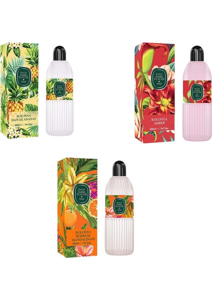 Kolonya Bodrum Mandalinası, Hawaii Ananas ve Amber