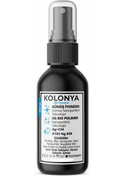 Kolonya Gümüş Ion & Bio Polimer Kitin Teknolojisi 100 ml