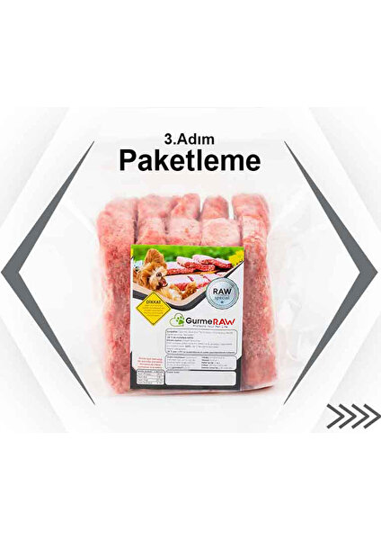 Gurmeraw Raw Specıal - 5-20KG Çiğ Köpek Maması Barf - 100 Gr’lık Porsiyonlar Halinde Gurme