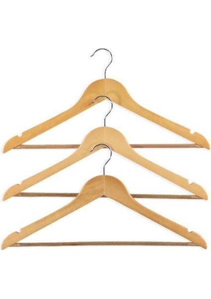 Bur-As-01 3'lü Lüks Ahşap Askı