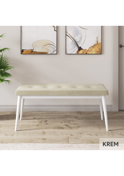 Concept Ram Serisi 80 x 132 cm Mutfak Masa Takımı Beyaz Masa 4 Sandalye 1 Bench modelleri