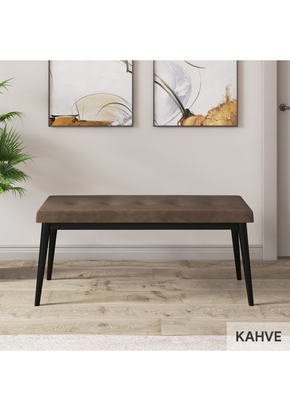 Concept Ram Serisi 80 x 132 cm Mutfak Masa Takımı Siyah Mermer Desen Masa 4 Sandalye ve 1 Bench