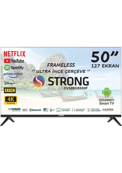 CV50ES8000F 50" 127 Ekran Dahili Uydu Alıcılı 4K Ultra HD Smart LED TV