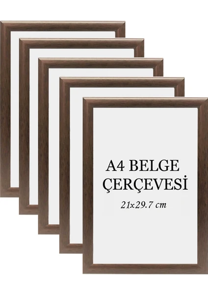 Özcanlar Çerçeve 5'li Set A4 Çerçeve Ucuz 21X29,7 Sertifika Evrak Diploma Belge Fotoğraf Çerçevesi Duvara Asılabilir Ofis