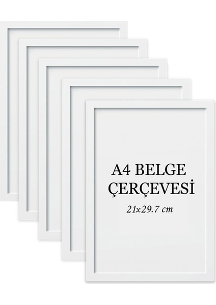 5'li Set A4 Çerçeve Ucuz 21X29,7 Sertifika Evrak Diploma Belge Fotoğraf Çerçevesi Duvara Asılabilir Ofis