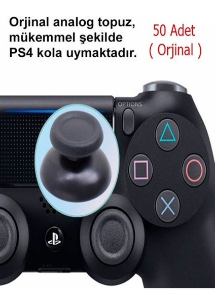 50 Adet Playstation 4 Analog Topuzu Gri 1.kalite1.sınıf Ürün ( 10 Adet Kasa Vidası Hediye )