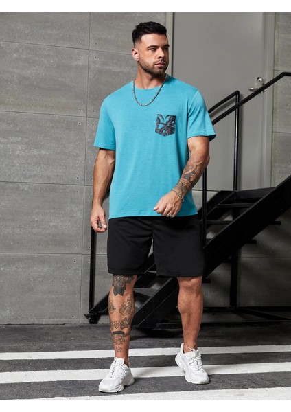 Erkek Siyah Şort Nefes Alabilir Kumaşla Spor Tarzı indirimleri