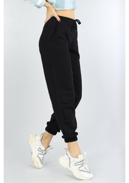 Kadın Siyah Yüksek Belli Jogger Eşofman Altı fırsatları