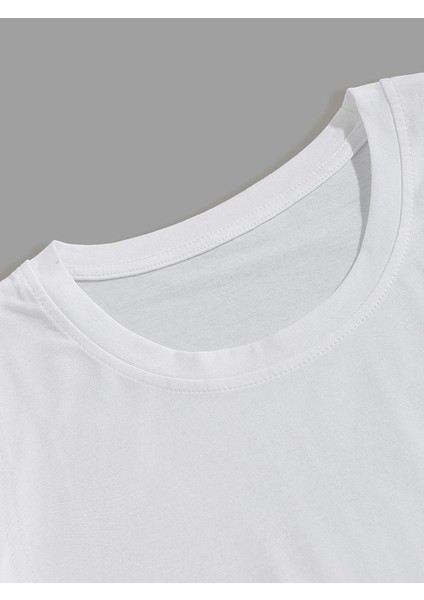 Crop Kedi Baskılı Tshirt