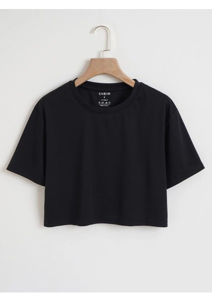 Crop Siyah Tshirt