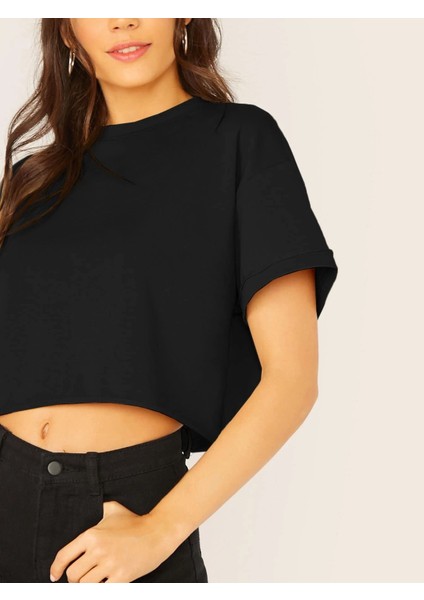 Crop Siyah Tshirt indirimleri