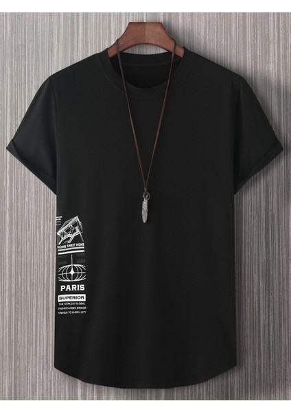 Paris Baskılı Oversize Tshirt
