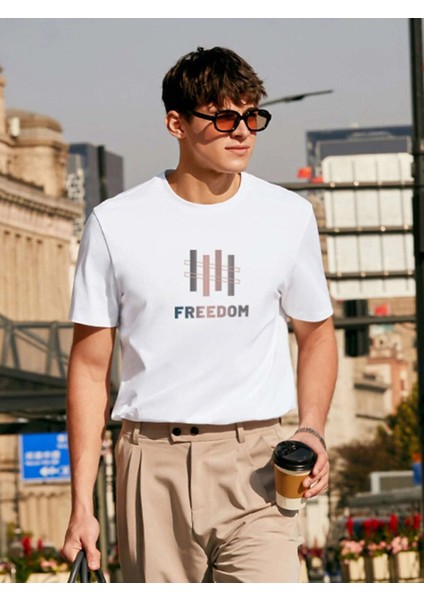 Freedom Baskılı Oversize Tshirt