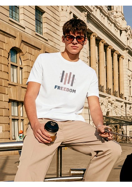 Freedom Baskılı Oversize Tshirt