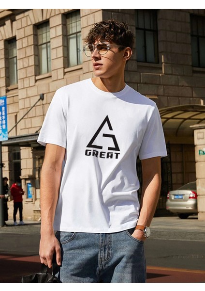 Great Baskılı Oversize Tshirt