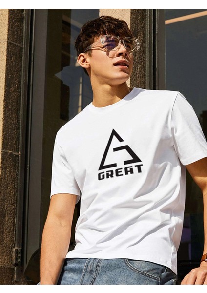 Great Baskılı Oversize Tshirt