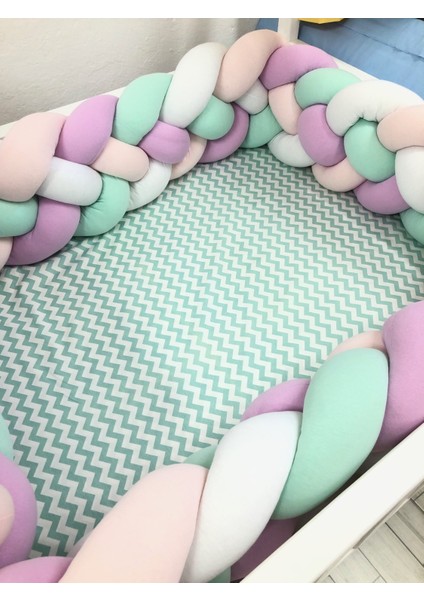 Guldesıgnstore 4 Lü Model Örgü Koruma Lila-Somon-Su Yeşili-Beyaz