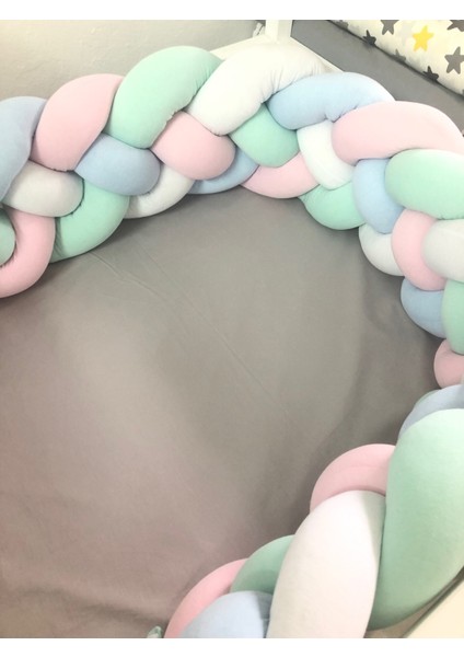 Guldesıgnstore 4lü Model Örgü Koruma Bebe Mavi-Su Yeşili-Pembe-Beyaz